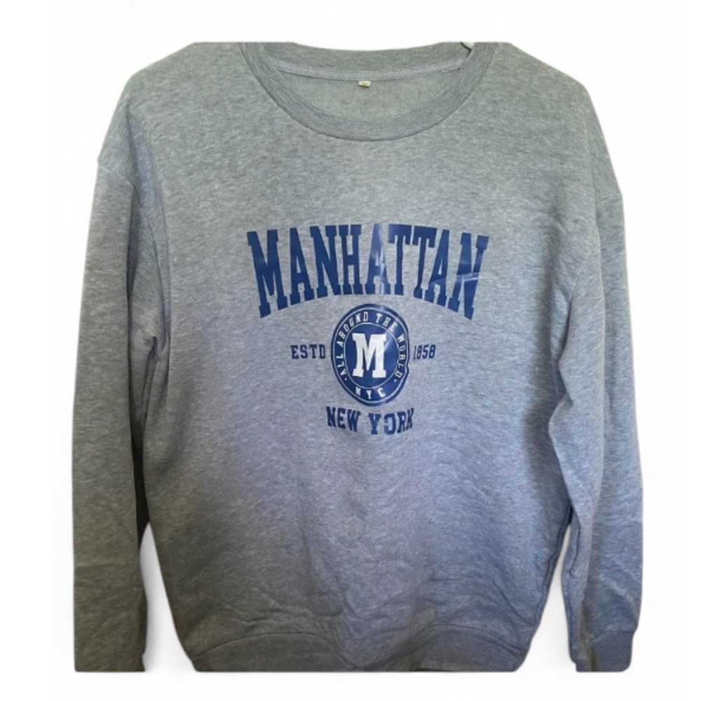 Women’s SHEIN Manhattan Navy & Gray Soft Crewneck